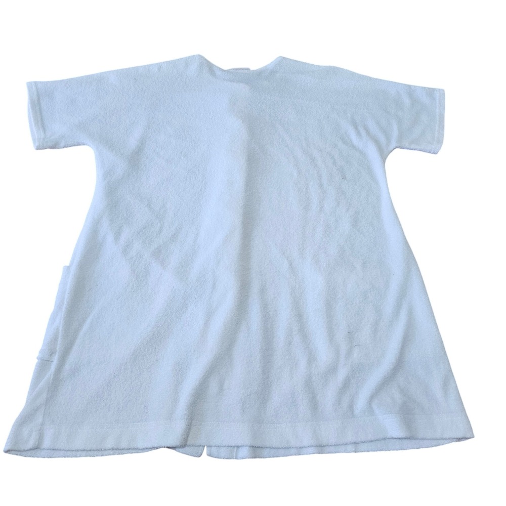 Vintage Gloria's Fashions Terry Cloth Robe Womens Small White Pastel Buttons - Picture 6 of 8